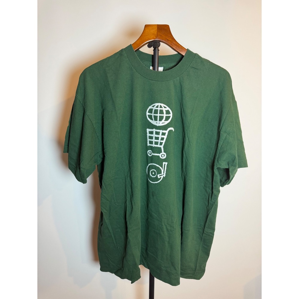 Vintage 1997 U2 PopMart Tour T-Shirt XL Green Screen Stars Single Stitch Tee